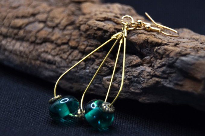 Boucles d'oreilles vertes