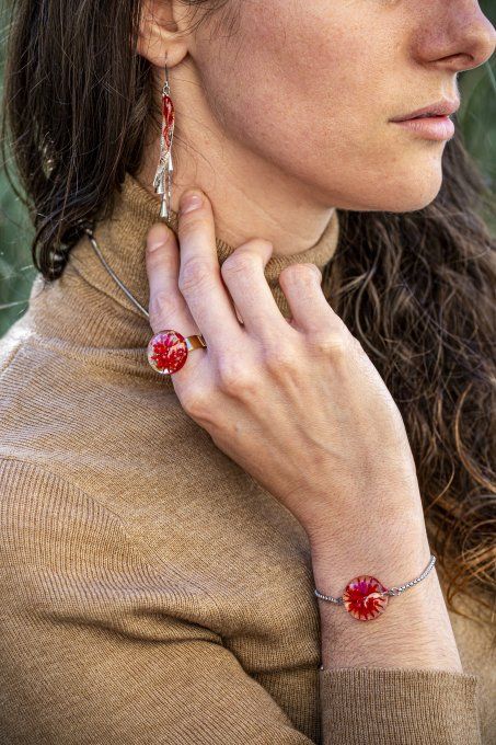 Bracelet "Eclat de verre" rouge