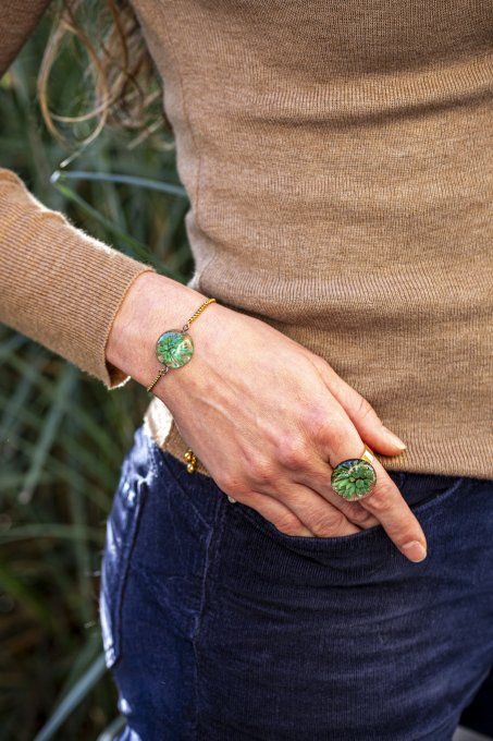 Bracelet "Eclat de verre" vert