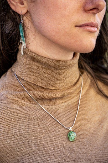 Boucles d'oreilles "Eclat de verre" vert