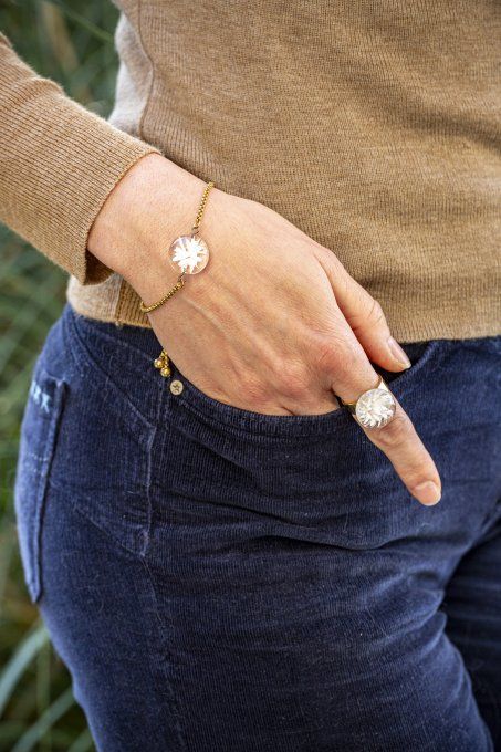 Bague "Eclat de verre" blanc