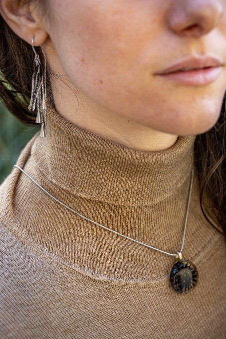 Boucles d'oreilles "Eclat de verre" noir