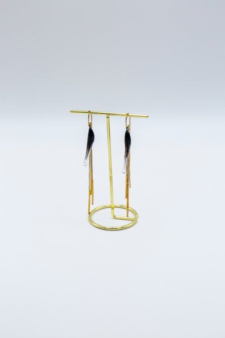 Boucles d'oreilles "Eclat de verre" noir