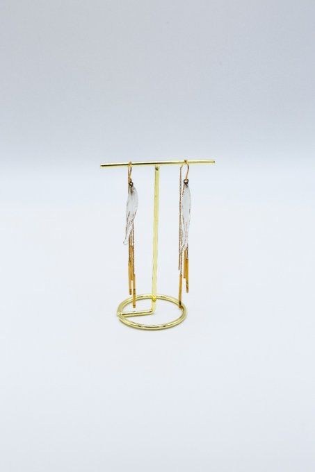 Boucles d'oreilles "Eclat de verre" blanc