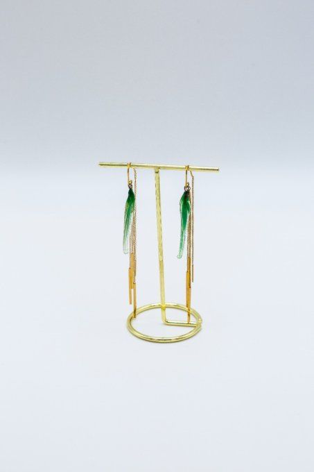 Boucles d'oreilles "Eclat de verre" vert