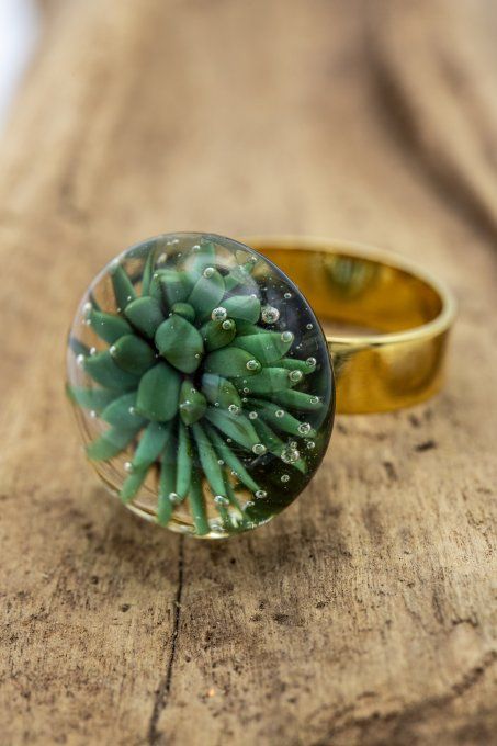 Bague "Eclat verre" vert