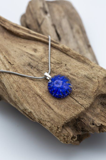 Collier "Eclat de verre" bleu