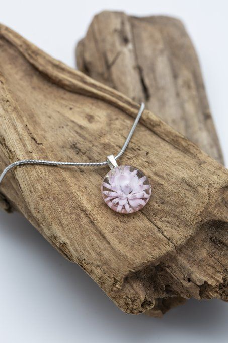 Collier "Eclat de verre" rose