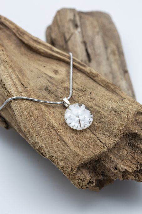 Collier "Eclat de verre" blanc