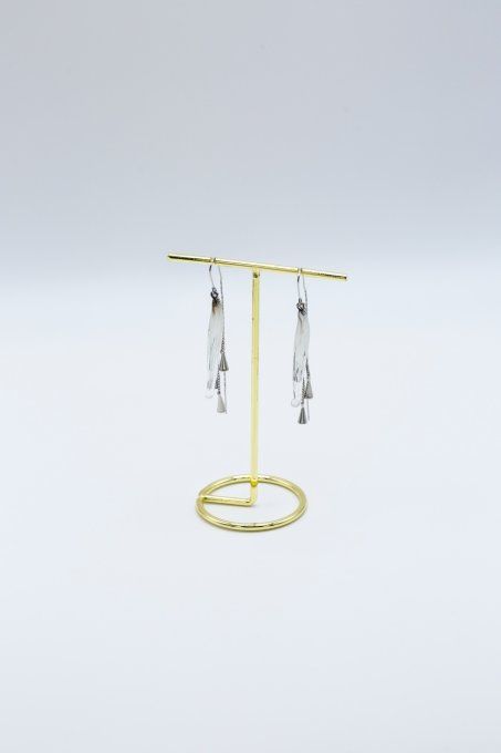 Boucles d'oreilles "Eclat de verre" blanc