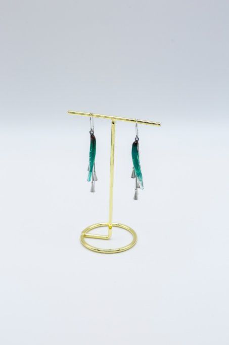 Boucles d'oreilles "Eclat de verre" vert